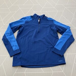 Patagonia Capilene 4 Expedition Weight Zip-Neck Men's L Blue Pullover 1/4 Zip